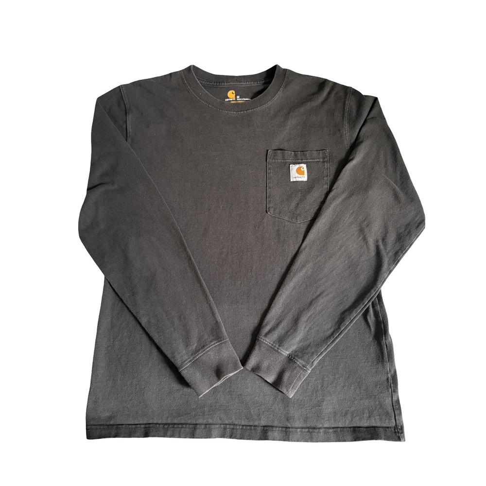 Carhartt Original Fit Mens Black Long Sleeve Pocket  T-Shirt Size M